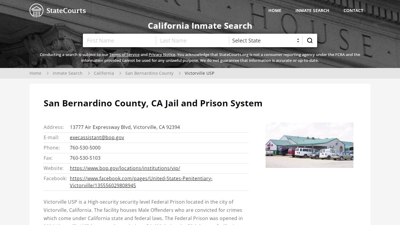 Victorville USP Inmate Records Search, California ...